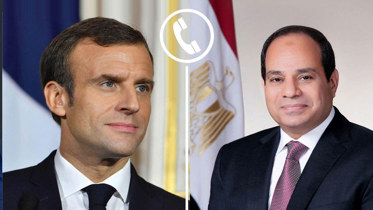 الرئيس المصري عبد الفتاح السيسي ونظيره الفرنسي إيمانويل ماكرون