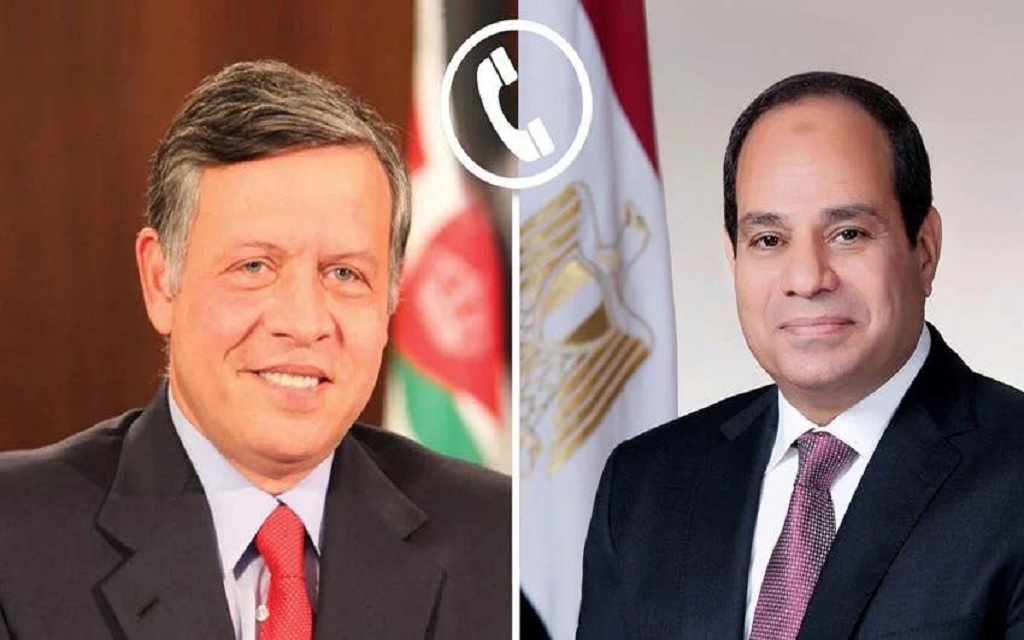 الرئيس المصري عبد الفتاح السيسي والملك عبد الله الثاني بن الحسين عاهل المملكة الأردنية الهاشمية