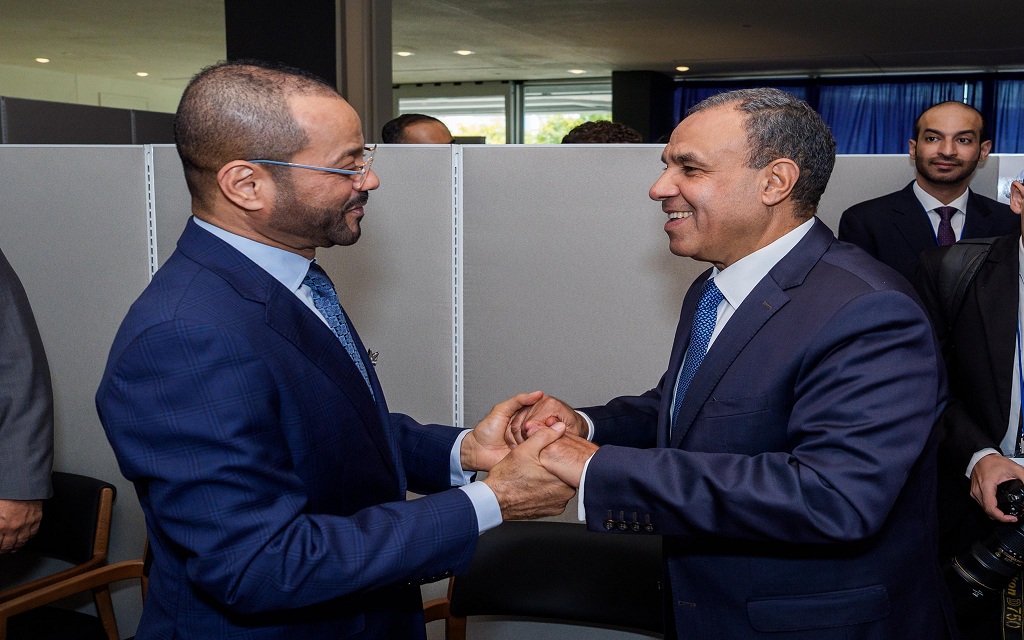 الدكتور بدر عبد العاطي وزير الخارجية والهجرة وشئون المصريين بالخارج مع بدر بن حمد البوسعيدي وزير خارجية سلطنة عُمان