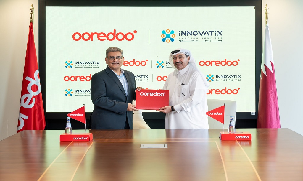Najib Khan, Group Chief Business Services Officer at Ooredoo and Ahmed Al Mannai, CEO of Innovatix Systems
